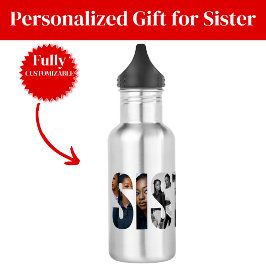 Sisters Photo Collage Water Bottle Gift