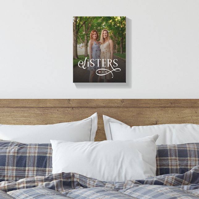 Sisters Photo Personalized Monogram Canvastryck (Insitu (sovrum))