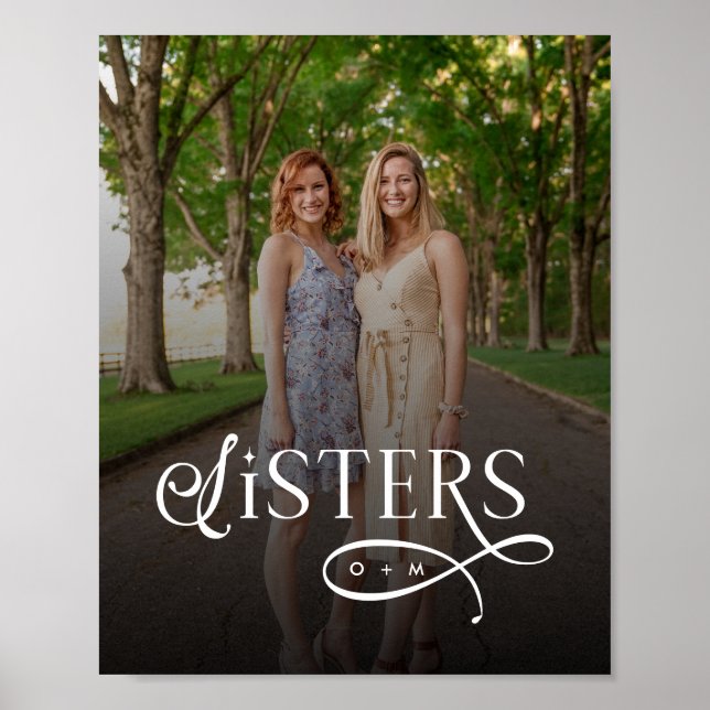 Sisters Photo Personalized Monogram Poster (Framsidan)