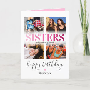 Sisters Photo Rosa Birthday Kort