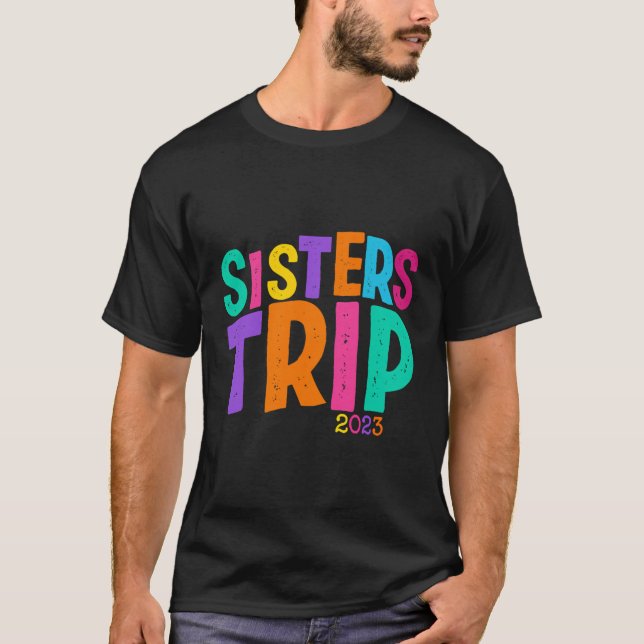 Sisters Resa 2023 Retro Summer Vacation Sister Bro T Shirt (Framsida)