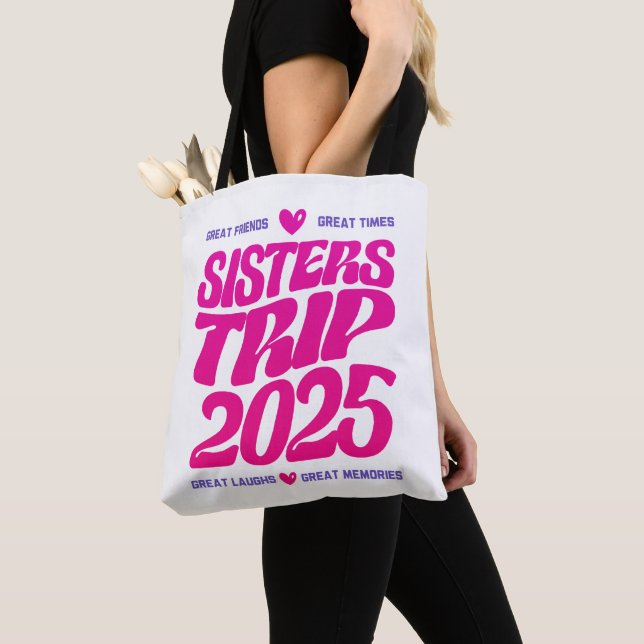 Sisters Resa 2025 Vacation Vibe Matching Kärlek Tygkasse (Närbild)