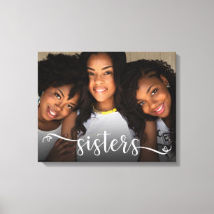 Sisters Script Foto Canvastryck