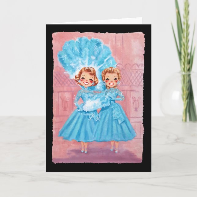 Sisters White Christmas Movie 1954 Xmas Snow Pajam Kort (Framsida)