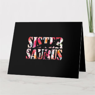 Sistersaurus Dinosaur Blommigt Sister Saurus Mammo Kort