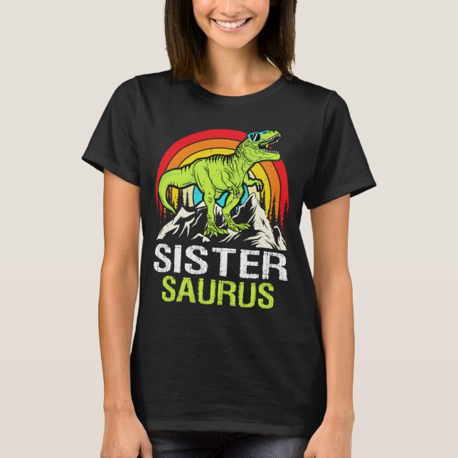 Sistersaurus Dinosaur t Rex Sister Saurus Matching T Shirt (Framsida)