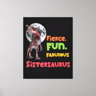 Sistersaurus Matchande Systrar Dino-lag Design Canvastryck