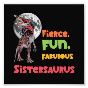 Sistersaurus Matchande Systrar Dino-lag Design Fototryck