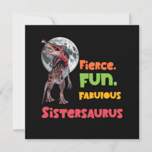 Sistersaurus Matchande Systrar Dino-lag Design Julkort