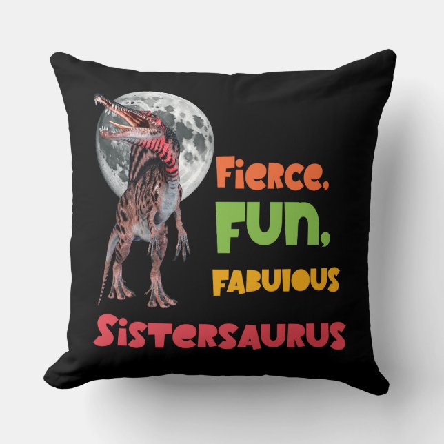 Sistersaurus Matchande Systrar Dino-lag Design Kudde (Framsida)