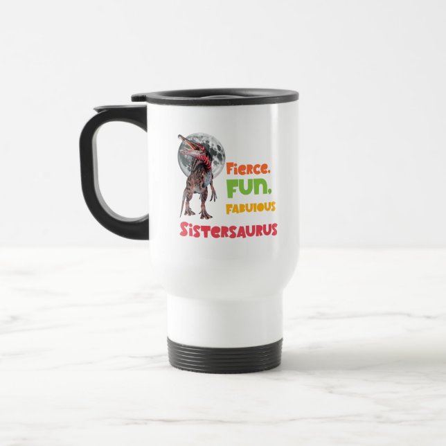 Sistersaurus Matchande Systrar Dino-lag Design Resemugg (Vänster)