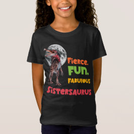 Sistersaurus Matchande Systrar Dino-lag Design T Shirt