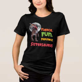 Sistersaurus Matchande Systrar Dino-lag Design T Shirt
