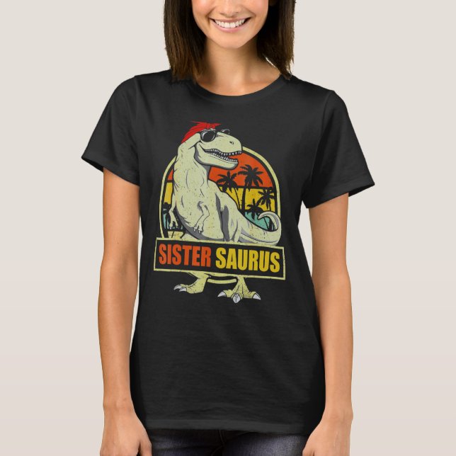 Sistersaurus Rex Dinosaur Sister Saurus Family Kid T Shirt (Framsida)