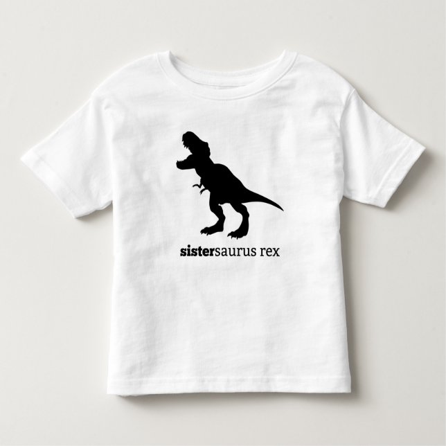 Sistersaurus rex som matchar familjens dinosaurier t shirt (Framsida)
