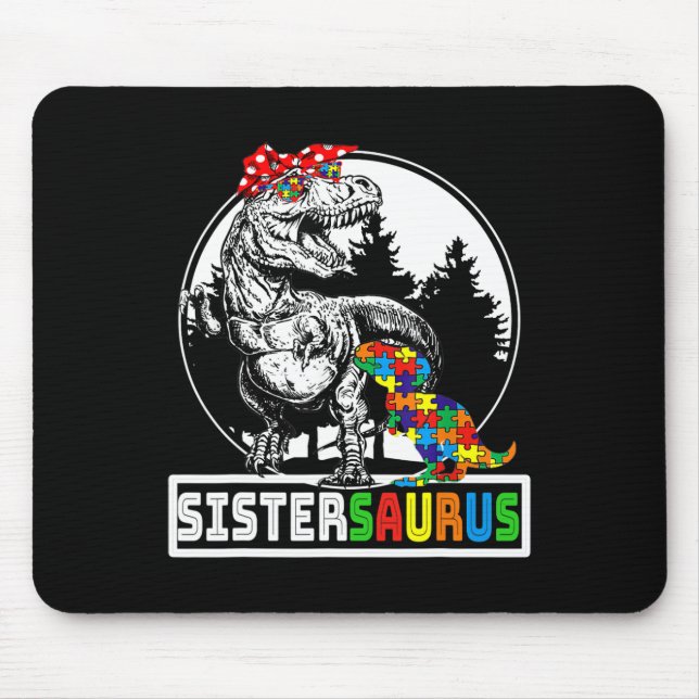 Sistersaurus T Rex Dinosaur Sister Saurus Autism A Musmatta (Framsidan)