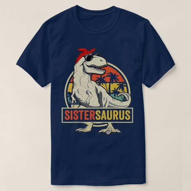 Sistersaurus T Rex Dinosaur Sister Saurus Familj M T Shirt (Design framsida)