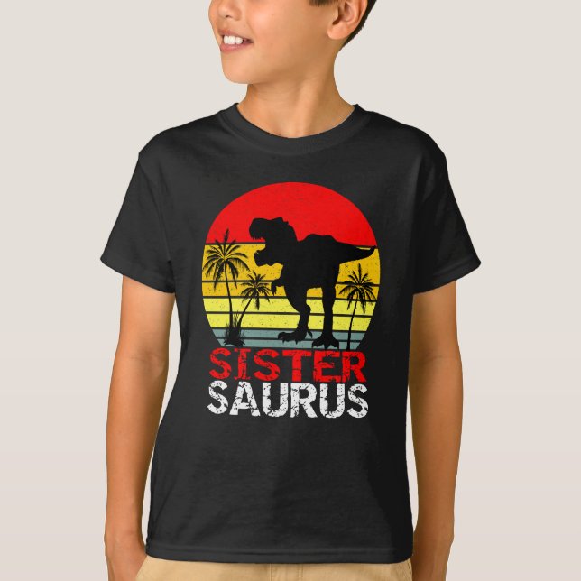 Sistersaurus t Rex Dinosaurius Shirt (Framsida)