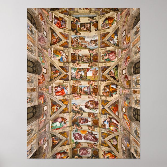 Sistine Chapel Ceiling, 1512 från Michelangelo Poster (Framsidan)