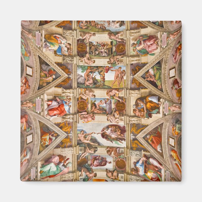 Sistine Chapel Ceiling av Michelangelo Buonarroti Magnet (Framsidan)