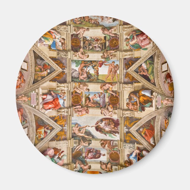 Sistine Chapel Ceiling av Michelangelo Buonarroti Magnet (Framsidan)
