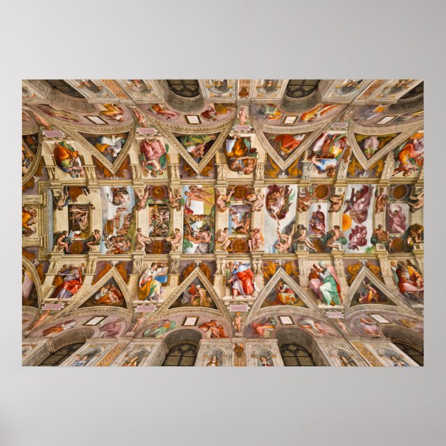 Sistine Chapel Ceiling av Michelangelo Poster (Framsidan)