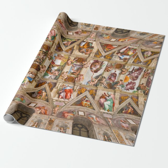 Sistine Chapel Ceiling av Michelangelo Presentpapper (Utrullad)