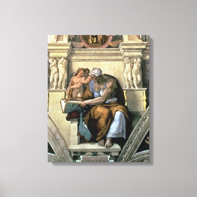 Sistine Chapel Ceiling: Cumaean Sibyl, 1510 Canvastryck (Framsida)
