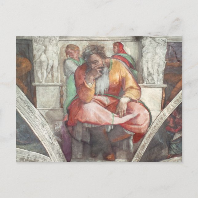 Sistine Chapel Ceiling: Prophet Jeremiah Vykort (Framsida)