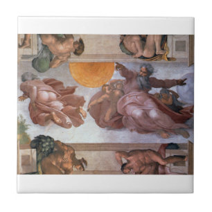 Sistine Chapel Ceiling Sol & Måne Michelangelo Kakelplatta