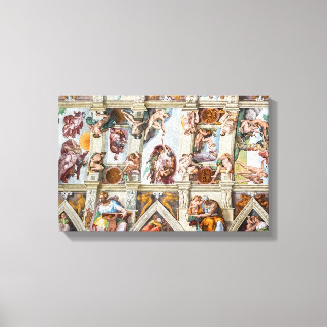 Sistine Chapel Michelangelo - Vatican, Rom, Italie Canvastryck (Framsida)