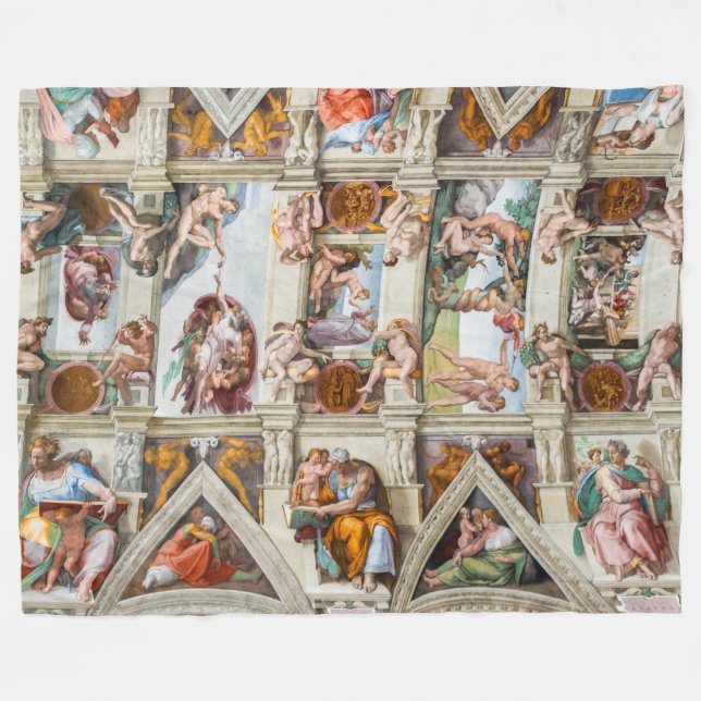 Sistine Chapel Michelangelo - Vatican, Rom, Italie Fleecefilt (Framsidan (Horisontell))