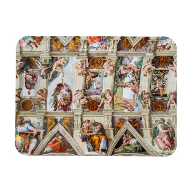 Sistine Chapel Michelangelo - Vatican, Rom, Italie Magnet (Horisontell)
