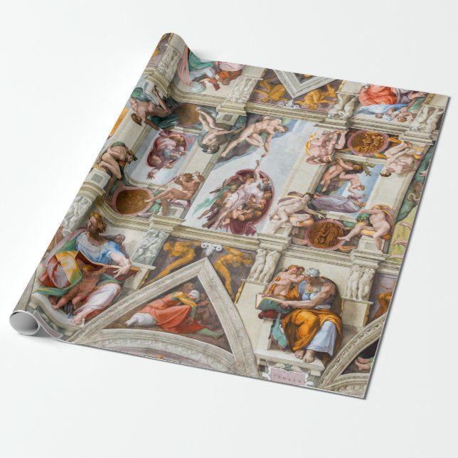 Sistine Chapel Michelangelo - Vatican, Rom, Italie Presentpapper (Utrullad)