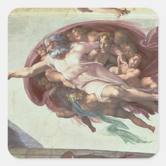 Sistine Chapel-tak Fyrkantigt Klistermärke (Framsida)
