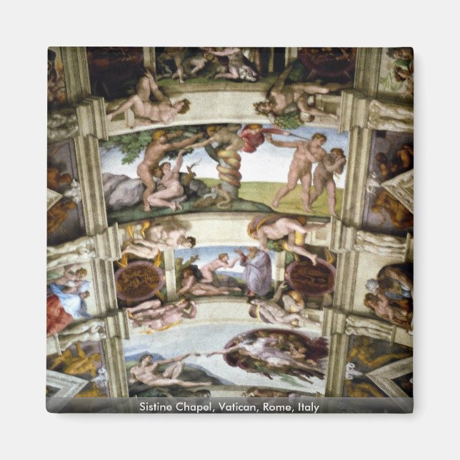 Sistine Chapel, Vatikanen, Rom, Italien Magnet (Framsidan)