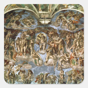 Sistine kapell: Den sist bedömningen, 1538-41 Fyrkantigt Klistermärke