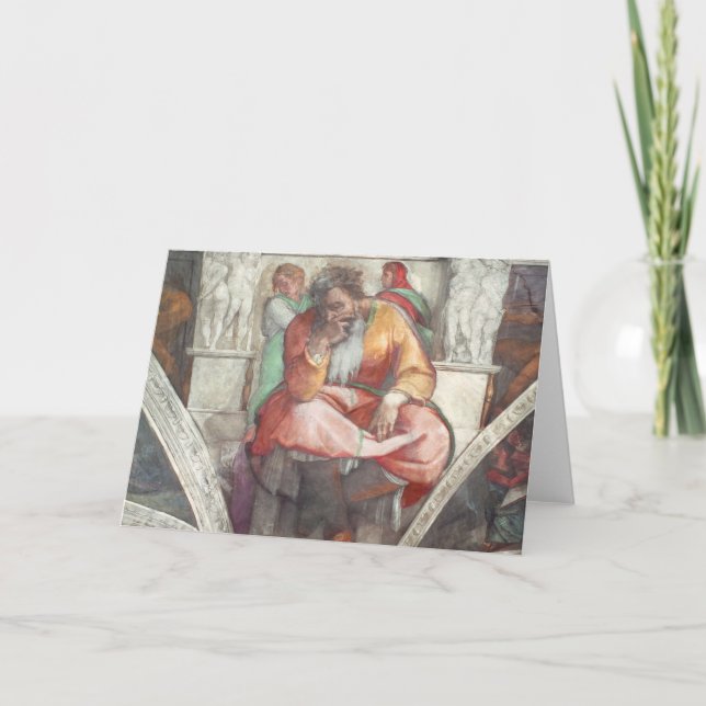 Sistine kapelltak: Profeten Jeremiah Kort (Framsida)