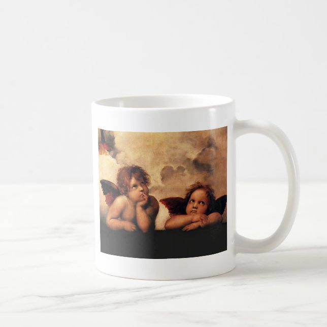 Sistine Madonna 2 änglar vid Raphael Kaffemugg (Höger)
