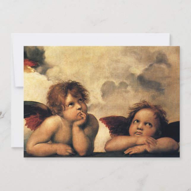 Sistine Madonna Änglar av Raphael Bröllop Inbjudningar (Framsida)
