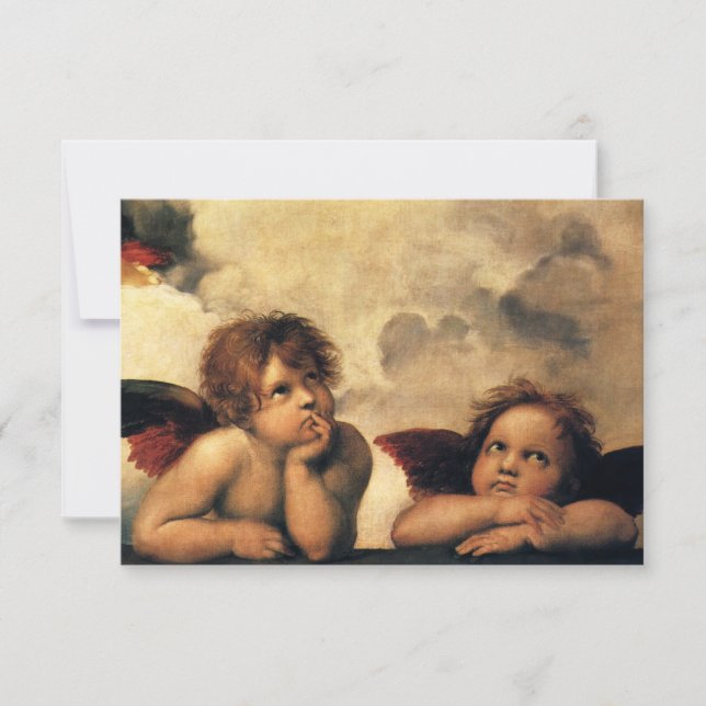 Sistine Madonna Änglar av Raphael Bröllop OSA Kort (Framsida)