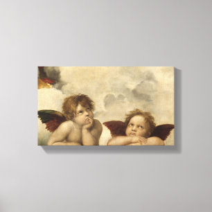 Sistine Madonna Änglar av Raphael Canvastryck
