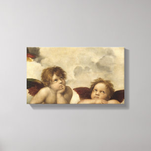 Sistine Madonna Änglar av Raphael Canvastryck
