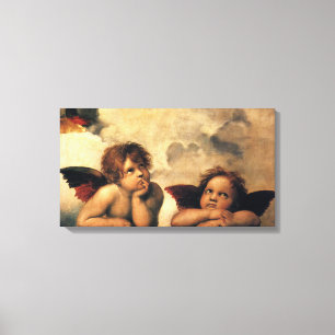 Sistine Madonna Änglar av Raphael Sanzio Canvastryck