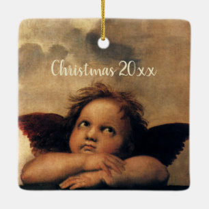 Sistine Madonna Änglar av Raphael Sanzio Julgransprydnad Keramik