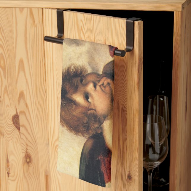 Sistine Madonna Änglar av Raphael Sanzio Kökshandduk (Thirds Fold)