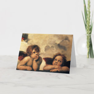 Sistine Madonna Änglar av Raphael Sanzio Kort