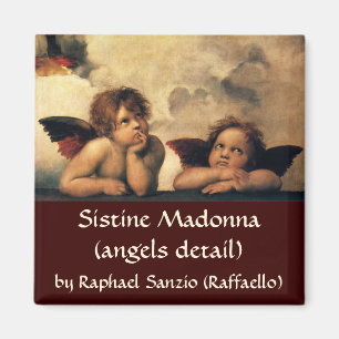 Sistine Madonna Änglar av Raphael Sanzio Magnet