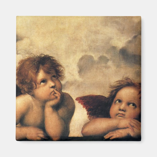 Sistine Madonna Änglar av Raphael Sanzio Magnet (Framsidan)