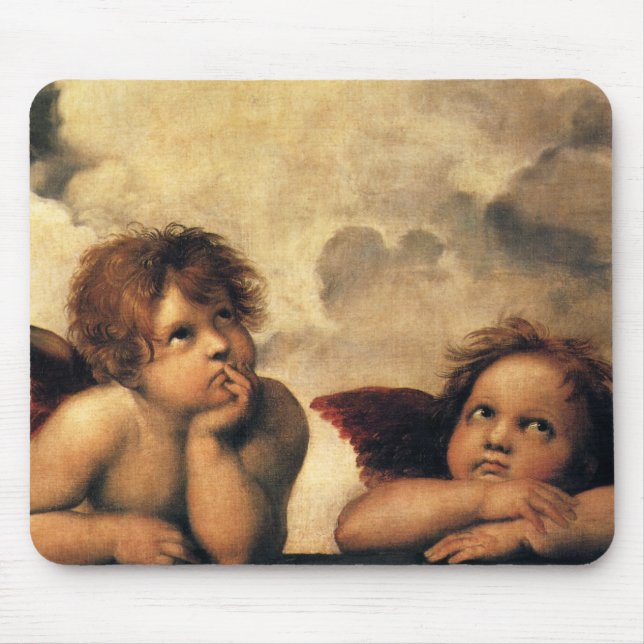Sistine Madonna Änglar av Raphael Sanzio Musmatta (Framsidan)